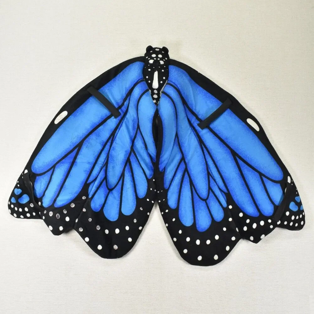 Adventure Planet Plush Blue Morpho Butterfly Wings Costume Wearable Kids Youth